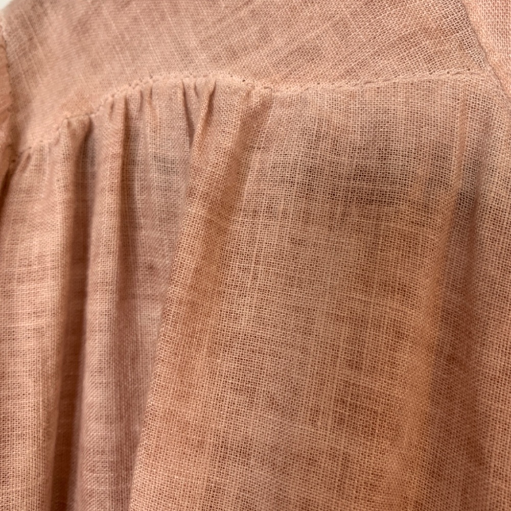 Francesca Bettini Linen Blend Button Up Shirt Womens Medium Italy Peachy Pink - Picture 4 of 12